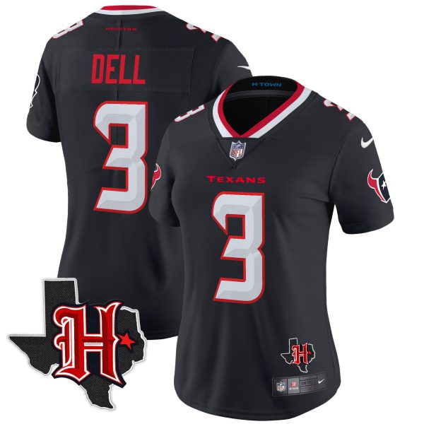 Women's Houston Texans 2024 Texas Patch Vapor Limited Jersey V5 - All Stitched - Image 12