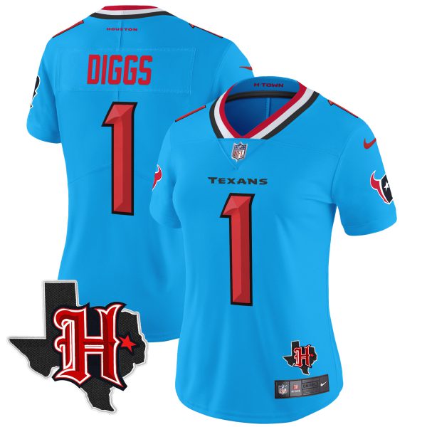 Women's Houston Texans 2024 Texas Patch Vapor Limited Jersey V5 - All Stitched - Image 34