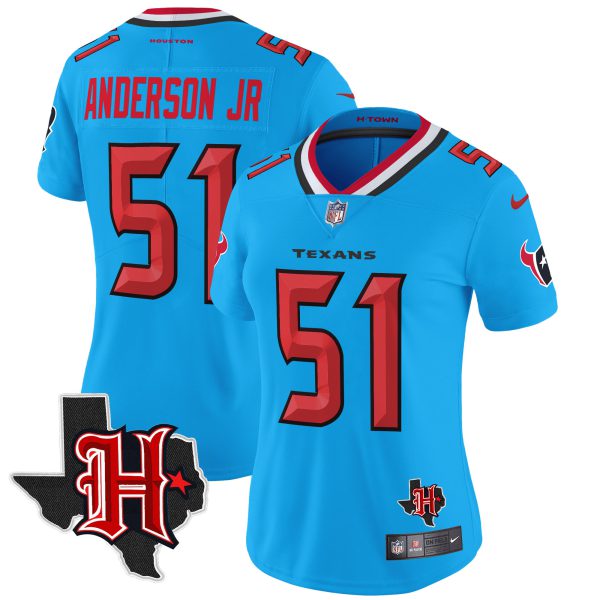 Women's Houston Texans 2024 Texas Patch Vapor Limited Jersey V5 - All Stitched - Image 38
