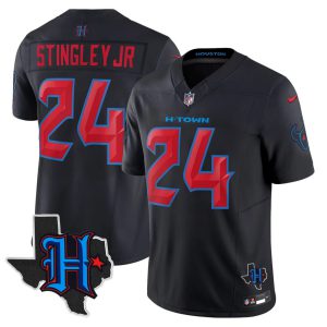 Derek Stingley Jr. #24 Houston Texans Black Jersey - All Stitched