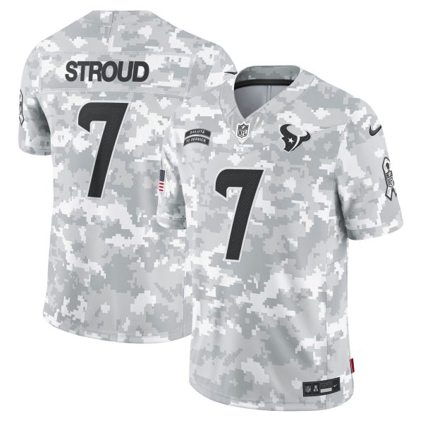 C.J. Stroud Houston Texans 2024 Salute to Service Vapor Limited Jersey - Arctic Camo - All Stitched