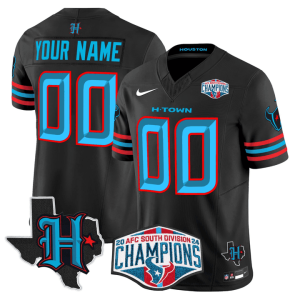 Houston Texans Custom Black Jersey - All Stitched