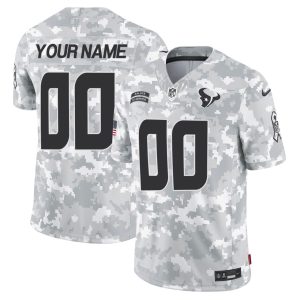 Houston Texans 2024 Salute to Service Vapor Limited Custom Jersey - Arctic Camo - All Stitched