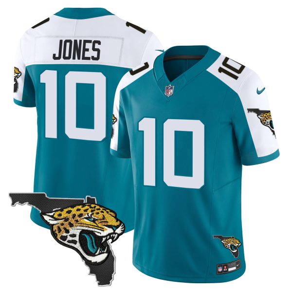 Mac Jones Jacksonville Jaguars Florida Patch Vapor Jersey - All Stitched - Image 2