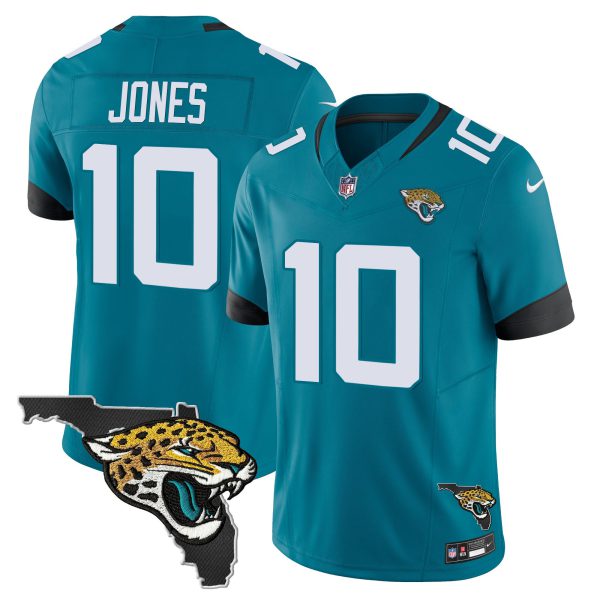 Mac Jones Jacksonville Jaguars Florida Patch Vapor Jersey - All Stitched - Image 3