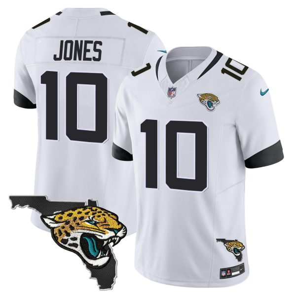 Mac Jones Jacksonville Jaguars Florida Patch Vapor Jersey - All Stitched - Image 4