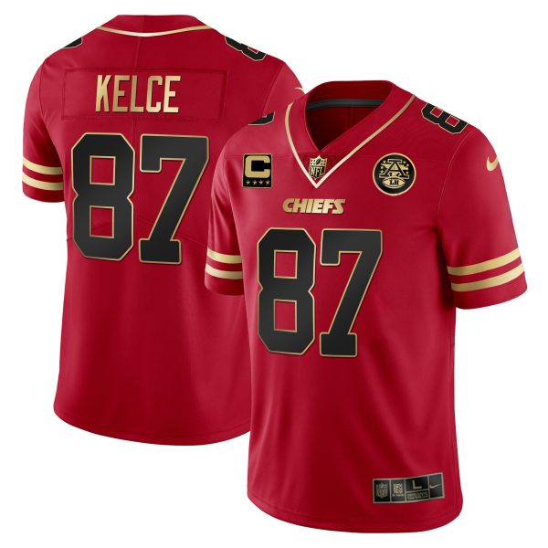 Men's Chiefs Vapor Black Red Gold Limited - All Stitched - Image 2