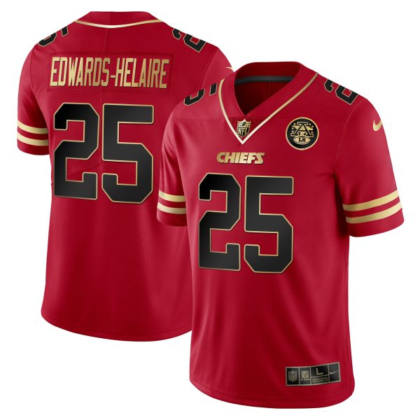 Men's Chiefs Vapor Black Red Gold Limited - All Stitched - Image 7