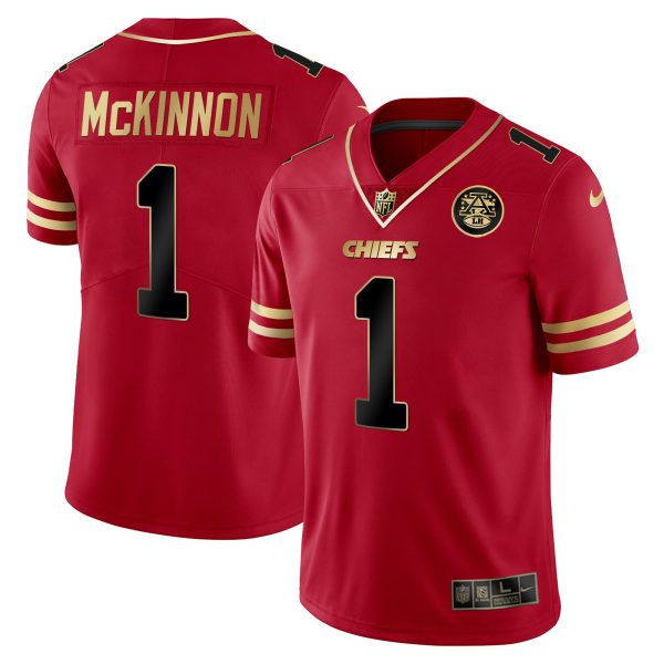 Men's Chiefs Vapor Black Red Gold Limited - All Stitched - Image 8