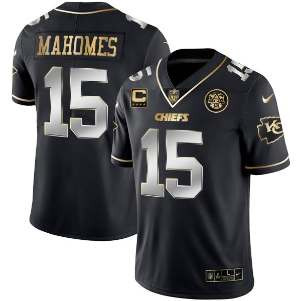 Men's Chiefs Vapor Black Red Gold Limited - All Stitched - Image 9