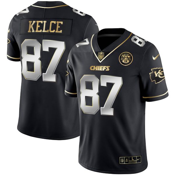 Men's Chiefs Vapor Black Red Gold Limited - All Stitched - Image 10