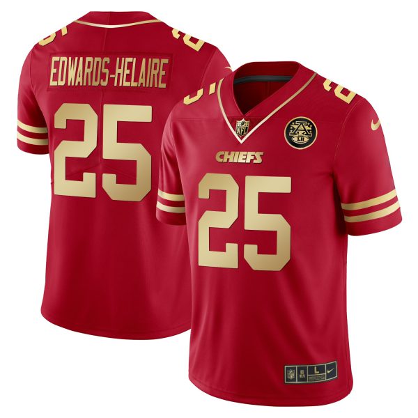 Men's Chiefs Vapor Black Red Gold Limited - All Stitched - Image 47
