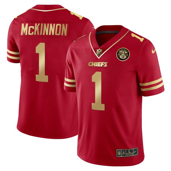 Men's Chiefs Vapor Black Red Gold Limited - All Stitched - Image 48