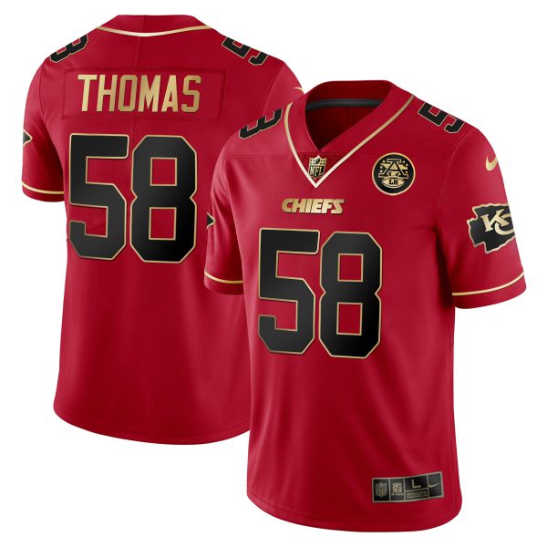 Men's Chiefs Vapor Black Red Gold Limited - All Stitched - Image 53