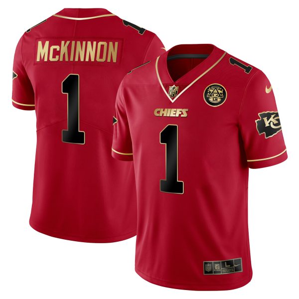 Men's Chiefs Vapor Black Red Gold Limited - All Stitched - Image 56