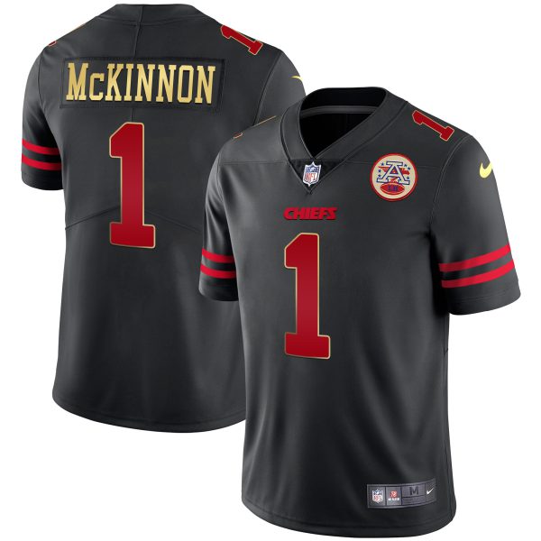 Chiefs Black Red Vapor Jersey - All Stitched - Image 8