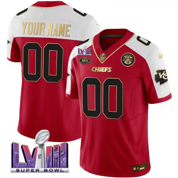 Chiefs Super Bowl LVIII Patch Vapor Custom Jersey V2 - All Stitched - Image 2