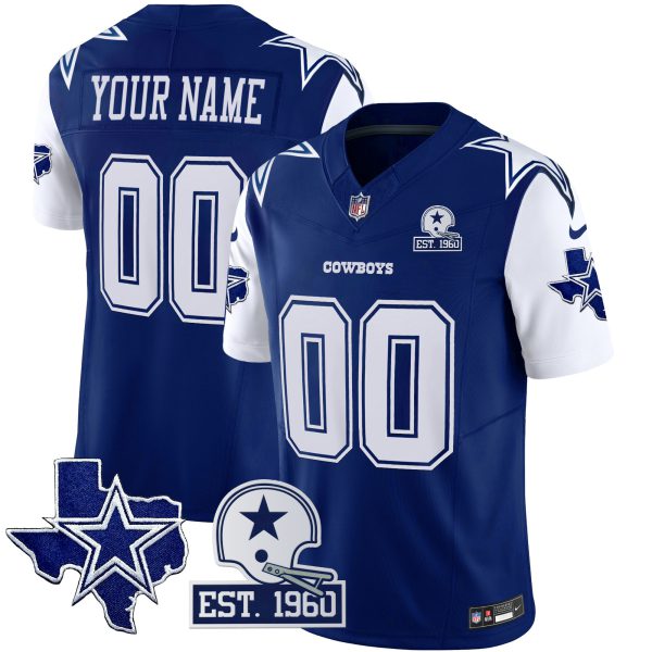 Cowboys Throwback Texas Patch Vapor Limited Custom Jersey - All Stitched - Image 5