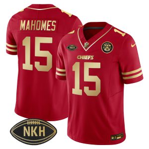 Chiefs NKH Patch Red Gold 2023 Vapor Limited Jersey - All Stitched