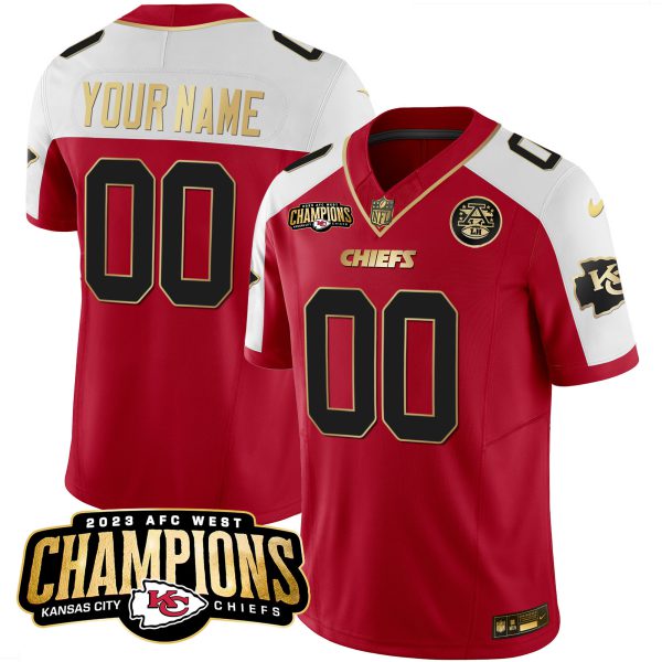 Chiefs 2023 AFC West Champions Patch Vapor Limited Custom Jersey V2 - All Stitched - Image 2