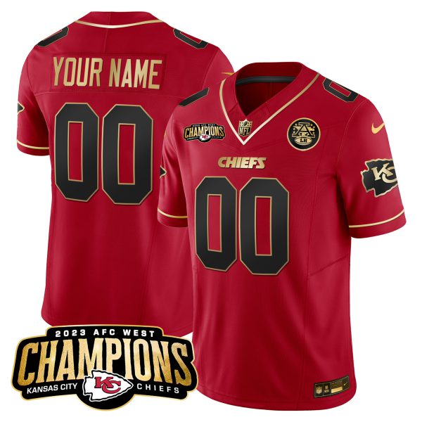 Chiefs 2023 AFC West Champions Patch Vapor Limited Custom Jersey V2 - All Stitched - Image 4