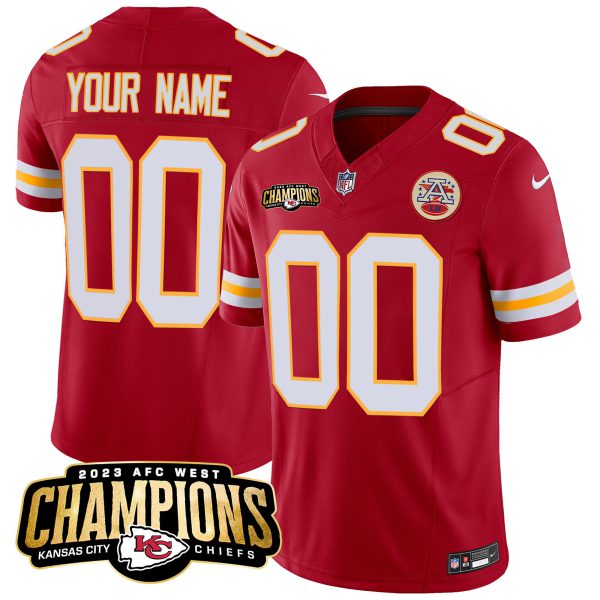 Chiefs 2023 AFC West Champions Patch Vapor Limited Custom Jersey V2 - All Stitched - Image 6