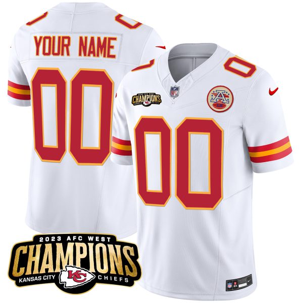 Chiefs 2023 AFC West Champions Patch Vapor Limited Custom Jersey V2 - All Stitched - Image 7