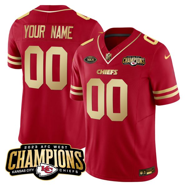 Chiefs 2023 AFC West Champions Patch Vapor Limited Custom Jersey - All Stitched - Image 5