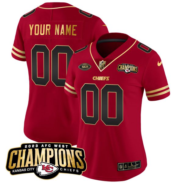 Chiefs 2023 AFC West Champions Patch Vapor Limited Custom Jersey - All Stitched - Image 11
