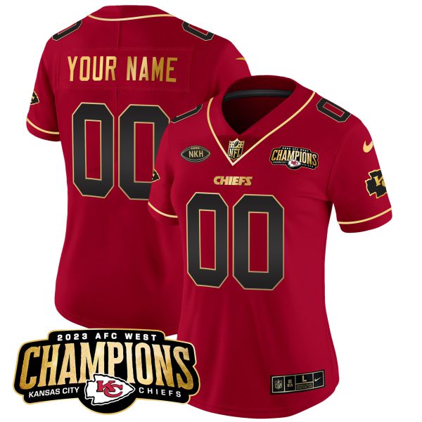 Chiefs 2023 AFC West Champions Patch Vapor Limited Custom Jersey - All Stitched - Image 12