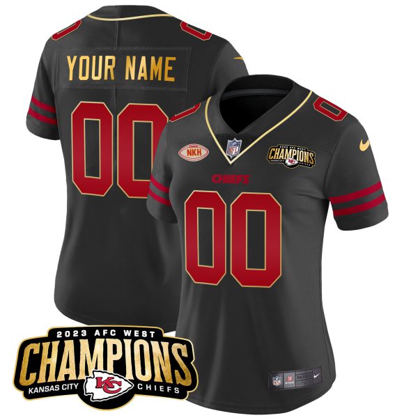 Chiefs 2023 AFC West Champions Patch Vapor Limited Custom Jersey - All Stitched - Image 13