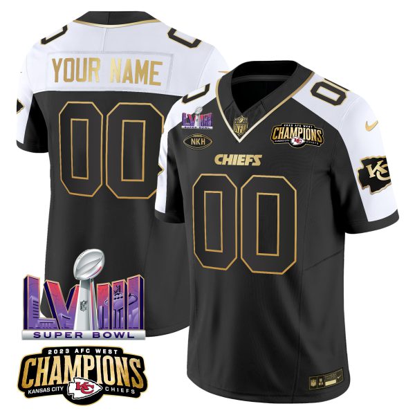 Chiefs AFC West Champions & Super Bowl LVIII Patch Vapor Custom Jersey V2 - All Stitched - Image 4