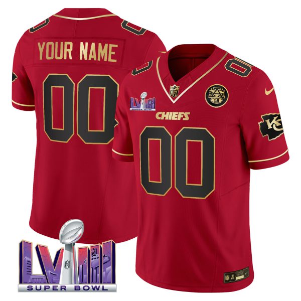 Chiefs Super Bowl LVIII Patch Vapor Custom Jersey V4 - All Stitched - Image 7
