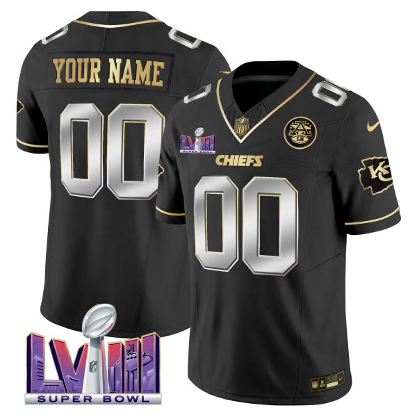 Chiefs Super Bowl LVIII Patch Vapor Custom Jersey V4 - All Stitched