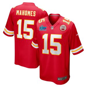 Chiefs Super Bowl LVII Patch Game Jersey Red - All Stitched