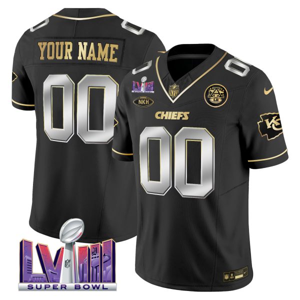 Chiefs Super Bowl LVIII Patch Vapor Custom Jersey V3 - All Stitched