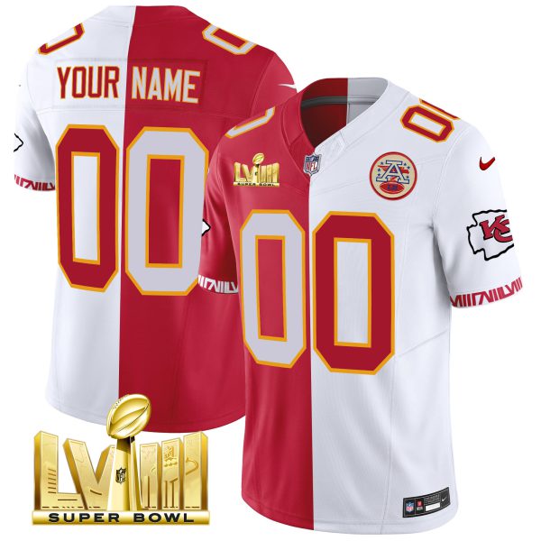 Chiefs Super Bowl LVIII Pattern Gold Vapor Custom Jersey - All Stitched - Image 5