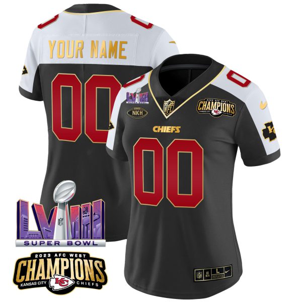 Chiefs AFC West Champions & Super Bowl LVIII Patch Vapor Custom Jersey - All Stitched - Image 8