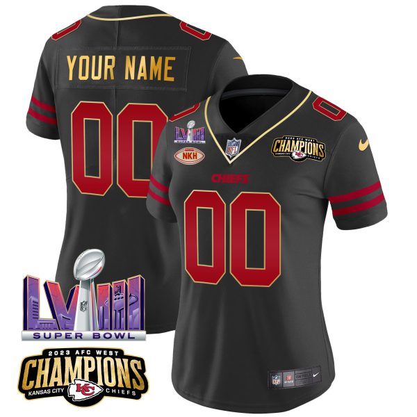 Chiefs AFC West Champions & Super Bowl LVIII Patch Vapor Custom Jersey - All Stitched - Image 12