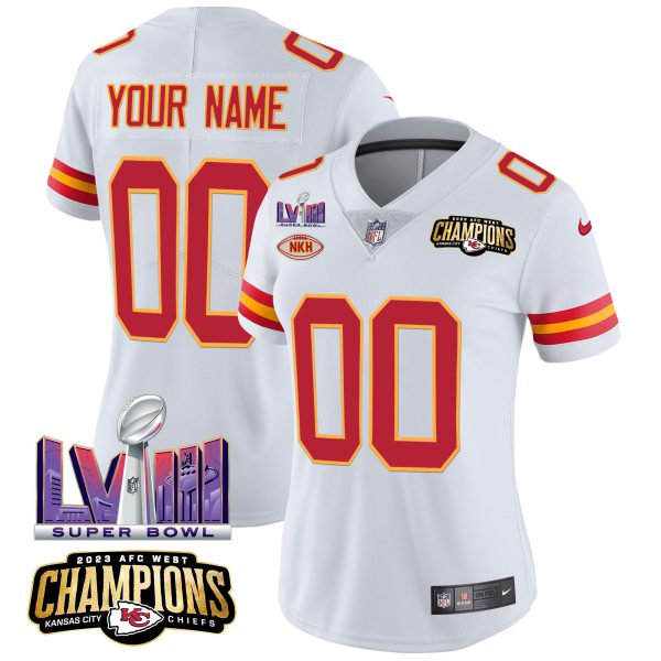Chiefs AFC West Champions & Super Bowl LVIII Patch Vapor Custom Jersey - All Stitched - Image 14