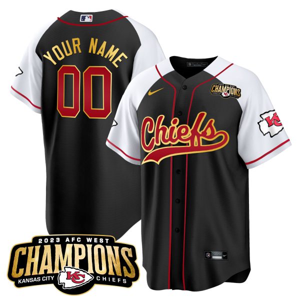Chiefs 2023 AFC West Champions Patch Baseball Custom Jersey - All Stitched - Image 4