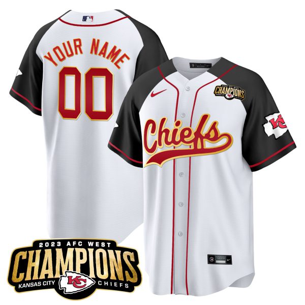 Chiefs 2023 AFC West Champions Patch Baseball Custom Jersey - All Stitched - Image 5