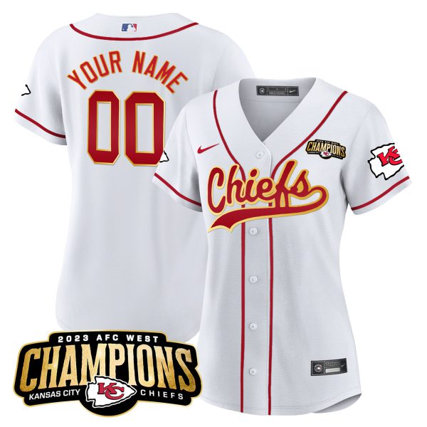 Chiefs 2023 AFC West Champions Patch Baseball Custom Jersey - All Stitched - Image 7