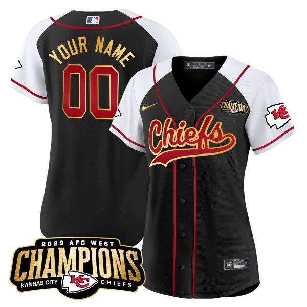 Chiefs 2023 AFC West Champions Patch Baseball Custom Jersey - All Stitched - Image 9