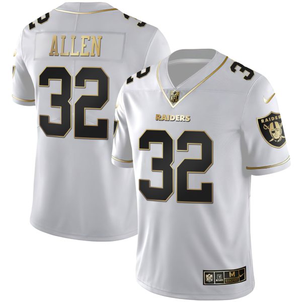 Marcus Allen Raiders White Gold & Black Gold Jersey - All Stitched - Image 2