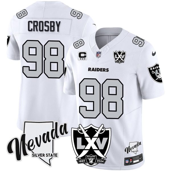 MAX CROSBY Las Vegas Raiders White Jersey - All Stitched