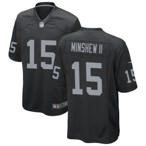 Gardner Minshew II Las Vegas Raiders Black Football Jersey - All Stitched