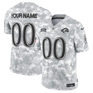 Rams 2024 Salute to Service Vapor Limited Custom Jersey - Arctic Camo - All Stitched