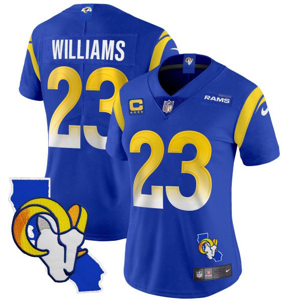Women's Rams California Patch Vapor Limited Jersey - All Stitched - Image 16