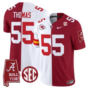 Derrick Thomas Alabama Crimson Tide Mix Kansas City Chiefs Split Jersey - All Stitched